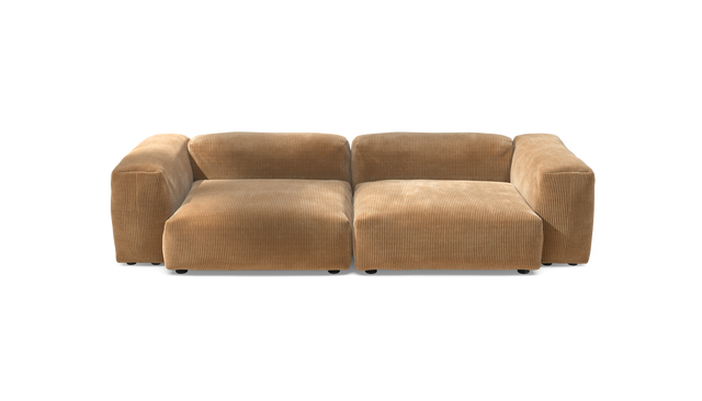 vetsak | Sofa Set 02 Large - Cord Velour - Camel | Modular Sofa | 3.5 Seater | Big Sofa