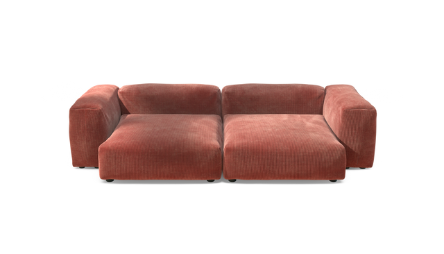 vetsak | Sofa Set 02 XLarge - Cord Velour - Brick | Modular Sofa | 3.5 Seater | Big Sofa