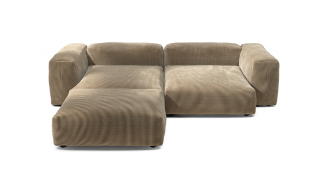 vetsak | Sofa Set 03 - Cord Velour - Sand | Modular Sofa | 3.5 Seater | Big Sofa | Corner Sofa