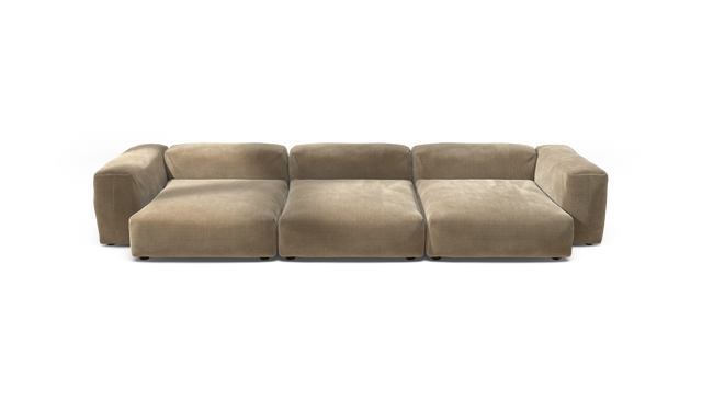 vetsak | Sofa Set 05 - Cord Velour - Sand | Modular Sofa | 5 Seater | Big Sofa | Corner Sofa
