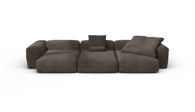 vetsak | Sofa Set 05 - Nub - Walnut | Modular Sofa | 5 Seater | Big Sofa | Corner Sofa