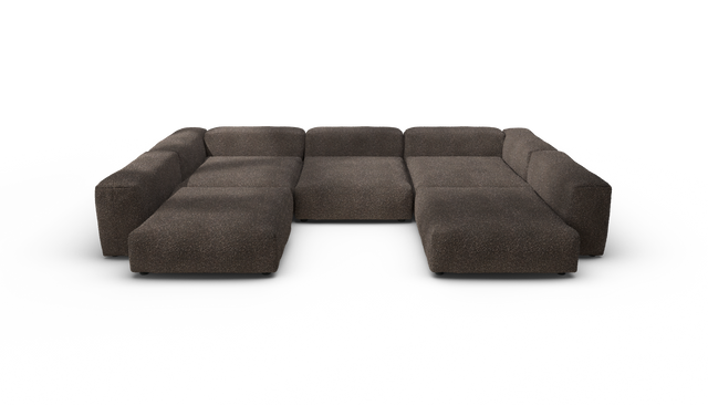 vetsak | Sofa Set 06 - Nub - Walnut | Modular Sofa | 6.5 Seater | Big Sofa | U-Shape | Corner Sofa
