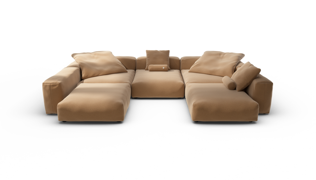 vetsak | Sofa Set 06 - Pique - Wheat | Modular Sofa | 6.5 Seater | Big Sofa | U-Shape | Corner Sofa