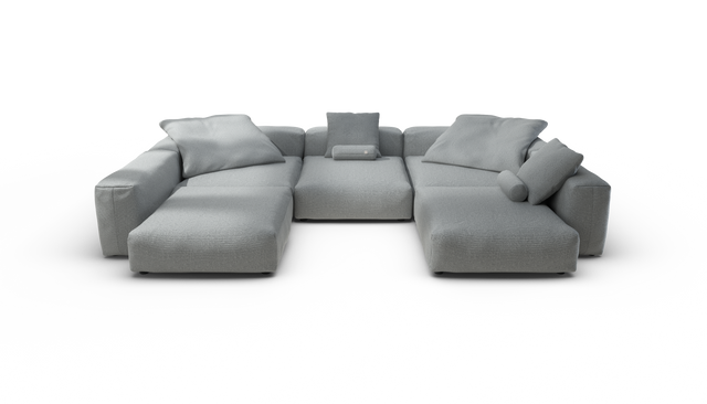 vetsak | Sofa Set 06 - Ridge - Limestone | Modular Sofa | 6.5 Seater | Big Sofa | U-Shape | Corner Sofa
