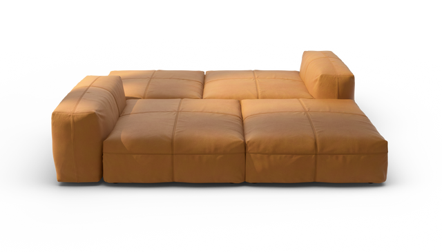 vetsak | Sofa Set 08 - Daybed - Leather - Brown | Modular Sofa | 6 Seater | Outdoor Island | Double lounger