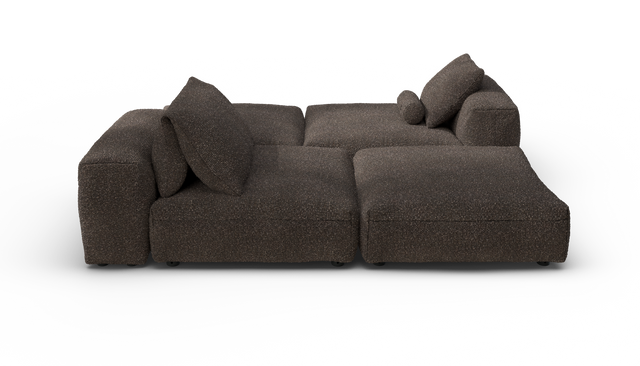 vetsak | Sofa Set 08 - Daybed - Nub - Walnut | Modular Sofa | 6 Seater | Outdoor Island | Double lounger