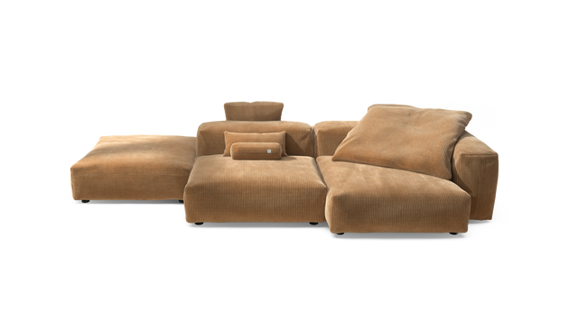 vetsak | Sofa Set 09 - The Island - Cord Velour - Camel | Modular Sofa | 7 Seater | Sofa Island