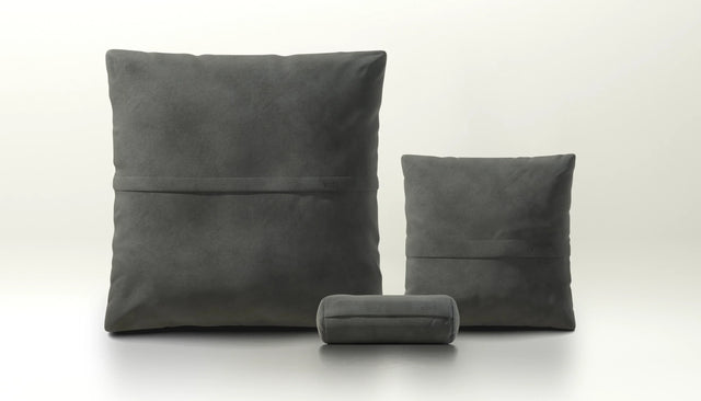 Pillow Set 2 - Leather - Dark Grey