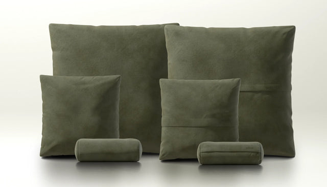 Pillow Set 3 - Leather - Olive
