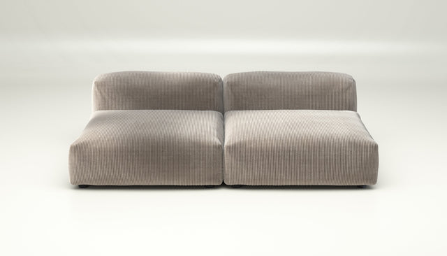 vetsak | Sofa Set 01 Large - Cord Velour - Platinum | Modular Sofa | 3.5 Seater