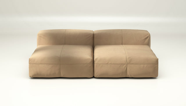 vetsak | Sofa Set 01 Large - Leather - Beige | Modular Sofa | 3.5 Seater