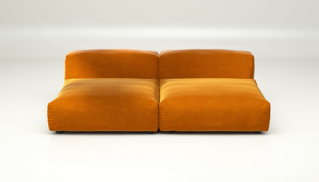 vetsak | Sofa Set 01 Large - Suave - Orange Blaze | Modular Sofa | 3.5 Seater