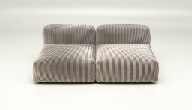 vetsak | Sofa Set 01 Medium - Cord Velour - Platinum | Modular Sofa | 2.5 Seater