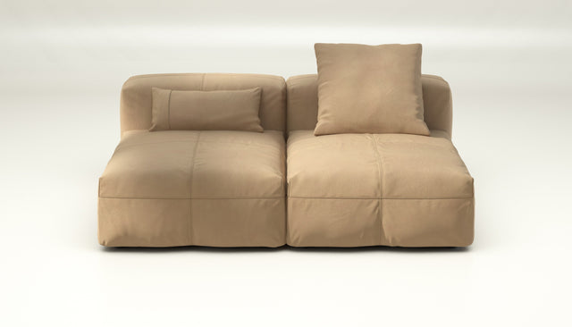 vetsak | Sofa Set 01 Medium - Leather - Beige | Modular Sofa | 2.5 Seater