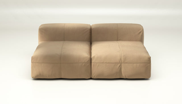 vetsak | Sofa Set 01 Medium - Leather - Beige | Modular Sofa | 2.5 Seater