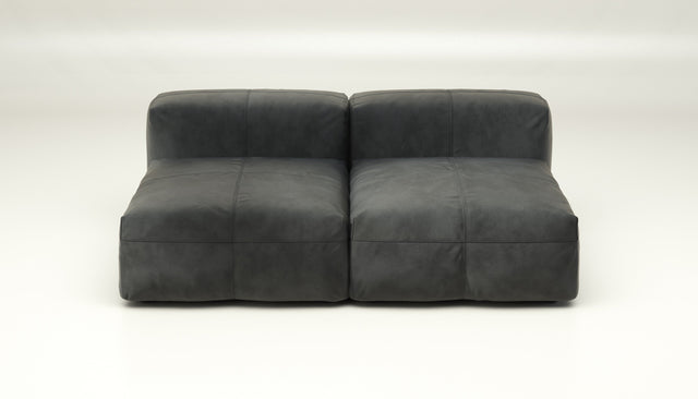 vetsak | Sofa Set 01 Medium - Leather - Dark Grey | Modular Sofa | 2.5 Seater