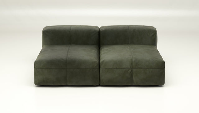 vetsak | Sofa Set 01 Medium - Leather - Olive | Modular Sofa | 2.5 Seater