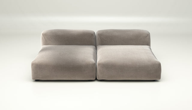 vetsak | Sofa Set 01 XLarge - Cord Velour - Platinum | Modular Sofa | 3.5 Seater