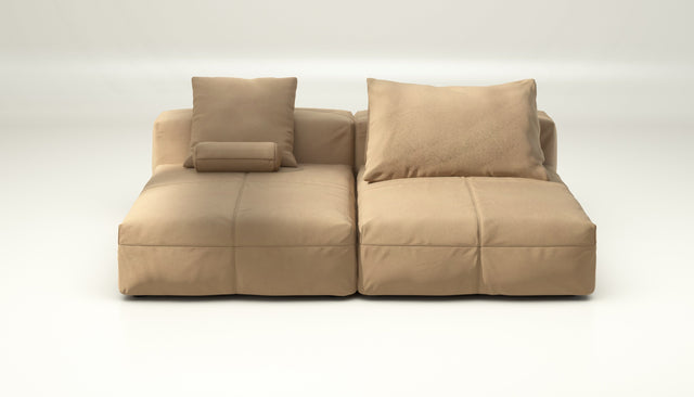 vetsak | Sofa Set 01 XLarge - Leather - Beige | Modular Sofa | 3.5 Seater