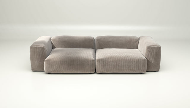 vetsak | Sofa Set 02 Large - Cord Velour - Platinum | Modular Sofa | 3.5 Seater | Big Sofa