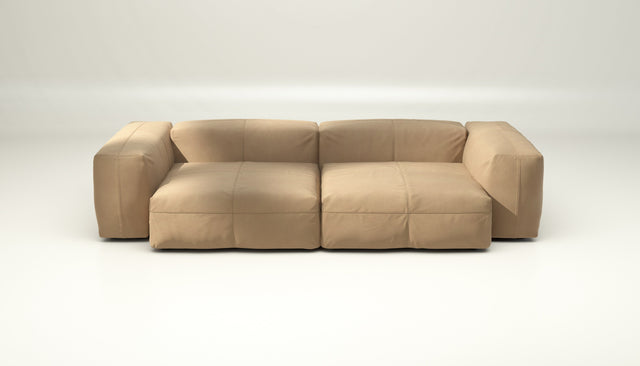 vetsak | Sofa Set 02 Large - Leather - Beige | Modular Sofa | 3.5 Seater | Big Sofa