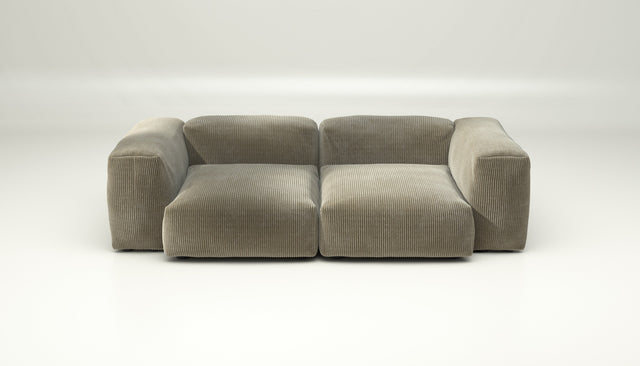vetsak | Sofa Set 02 Medium - Cord Velour - Khaki | Modular Sofa | 2.5 Seater | Big Sofa