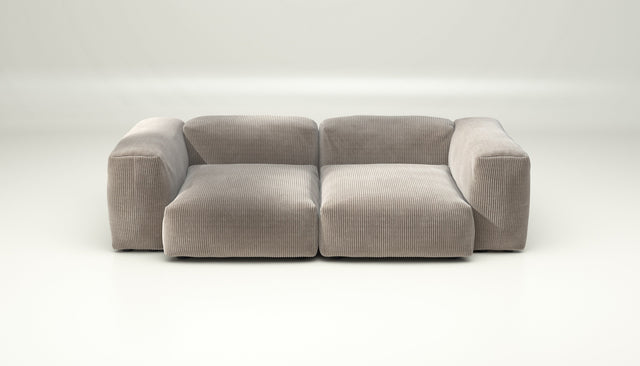 vetsak | Sofa Set 02 Medium - Cord Velour - Platinum | Modular Sofa | 2.5 Seater | Big Sofa