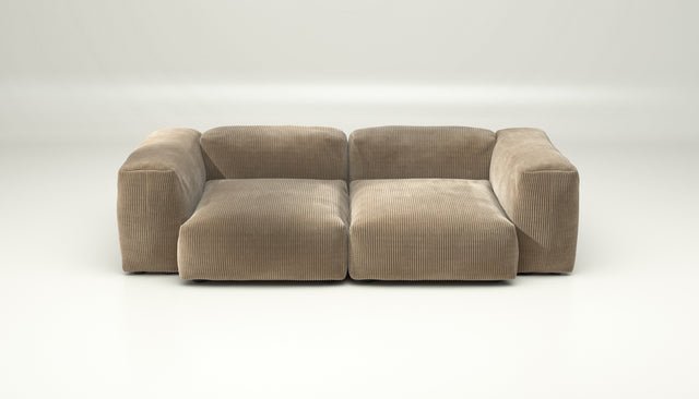 vetsak | Sofa Set 02 Medium - Cord Velour - Sand | Modular Sofa | 2.5 Seater | Big Sofa