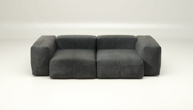 vetsak | Sofa Set 02 Medium - Leather - Dark Grey | Modular Sofa | 2.5 Seater | Big Sofa
