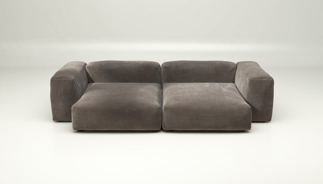 vetsak | Sofa Set 02 XLarge - Cord Velour - Mocha | Modular Sofa | 3.5 Seater | Big Sofa
