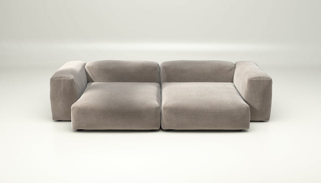 vetsak | Sofa Set 02 XLarge - Cord Velour - Platinum | Modular Sofa | 3.5 Seater | Big Sofa