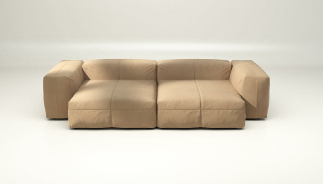 vetsak | Sofa Set 02 XLarge - Leather - Beige | Modular Sofa | 3.5 Seater | Big Sofa