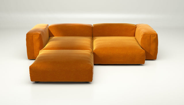 vetsak | Sofa Set 03 - Suave - Orange Blaze | Modular Sofa | 3.5 Seater | Big Sofa | Corner Sofa