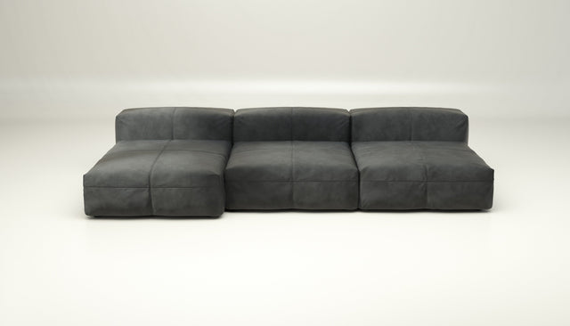 vetsak | Sofa Set 04 - Leather - Dark Grey | Modular Sofa | 5 Seater | Big Sofa