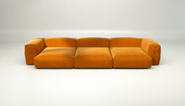 vetsak | Sofa Set 05 - Suave - Orange Blaze | Modular Sofa | 5 Seater | Big Sofa | Corner Sofa