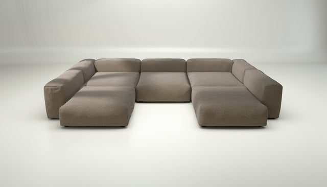 vetsak | Sofa Set 06 - Loop Loop - Taupe | Modular Sofa | 6.5 Seater | Big Sofa | U-Shape | Corner Sofa