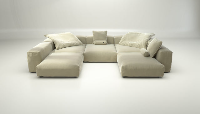 vetsak | Sofa Set 06 - Suave - Clay | Modular Sofa | 6.5 Seater | Big Sofa | U-Shape | Corner Sofa