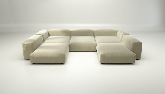 vetsak | Sofa Set 06 - Suave - Clay | Modular Sofa | 6.5 Seater | Big Sofa | U-Shape | Corner Sofa